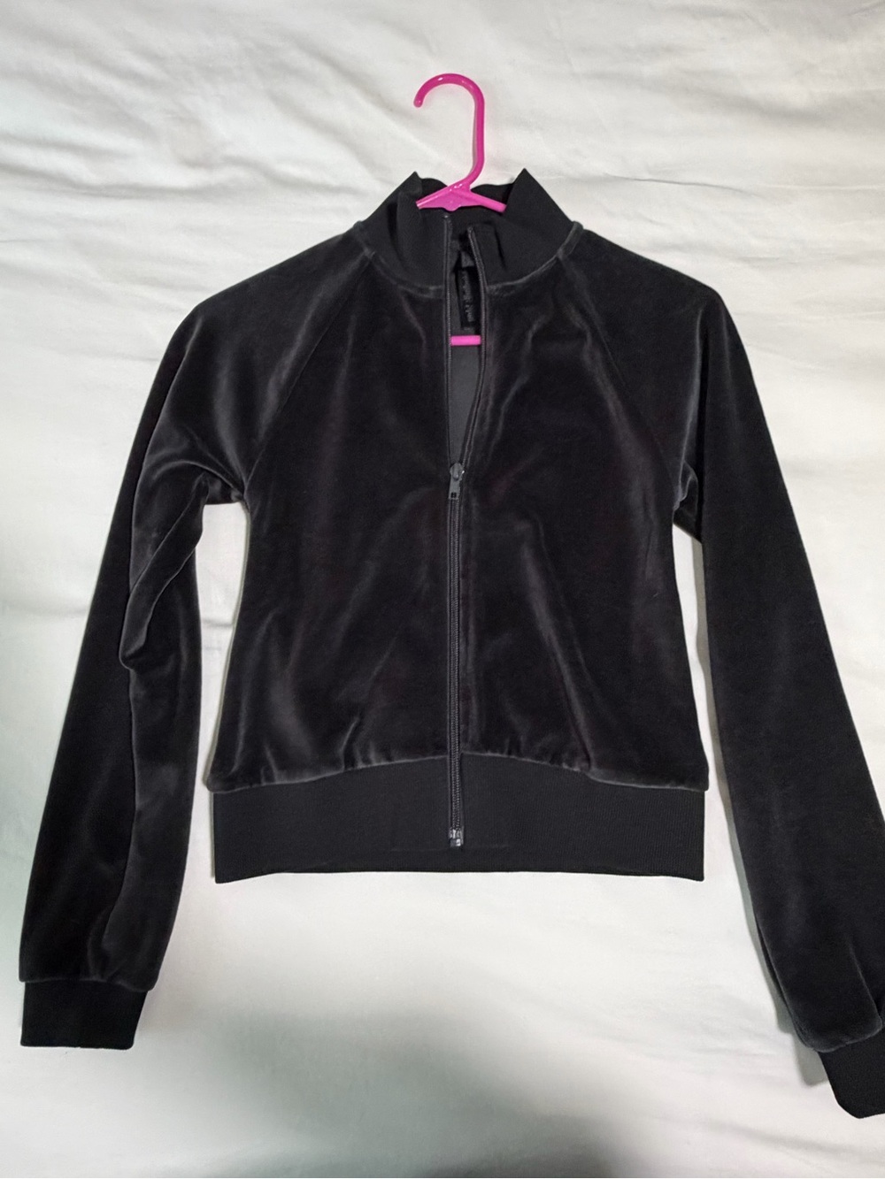 SKIMS Women's Black Velvet Zip-Up Jacket
